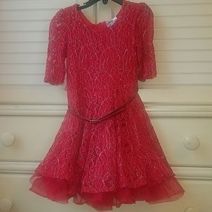 Red lace dress